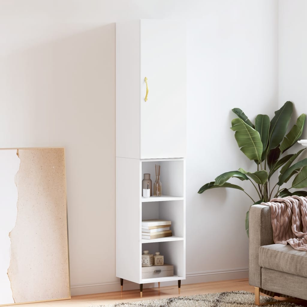 skab 34,5x34x180 cm konstrueret træ hvid