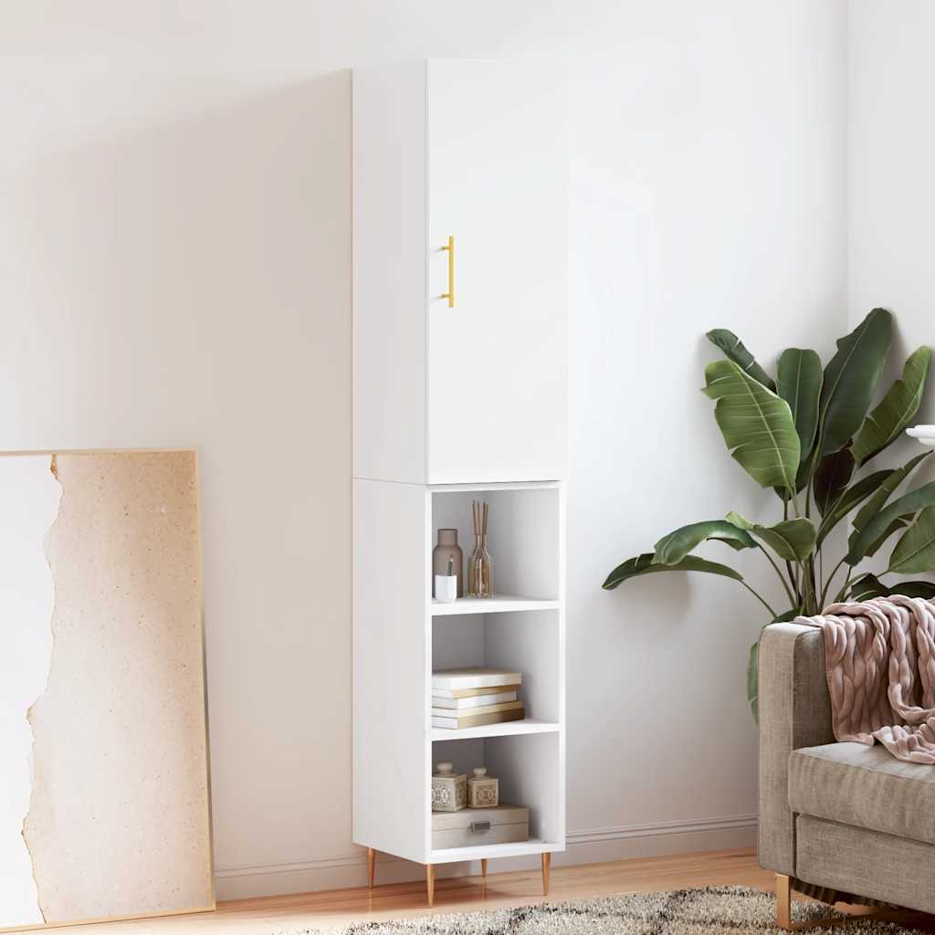 skab 34,5x34x180 cm konstrueret træ hvid