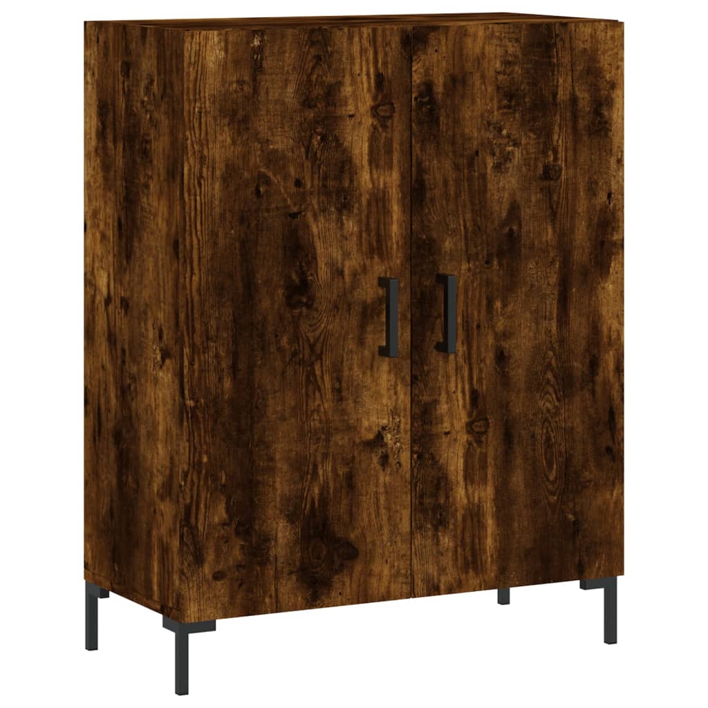 højskab 69,5x34x180 cm konstrueret træ røget egetræsfarve
