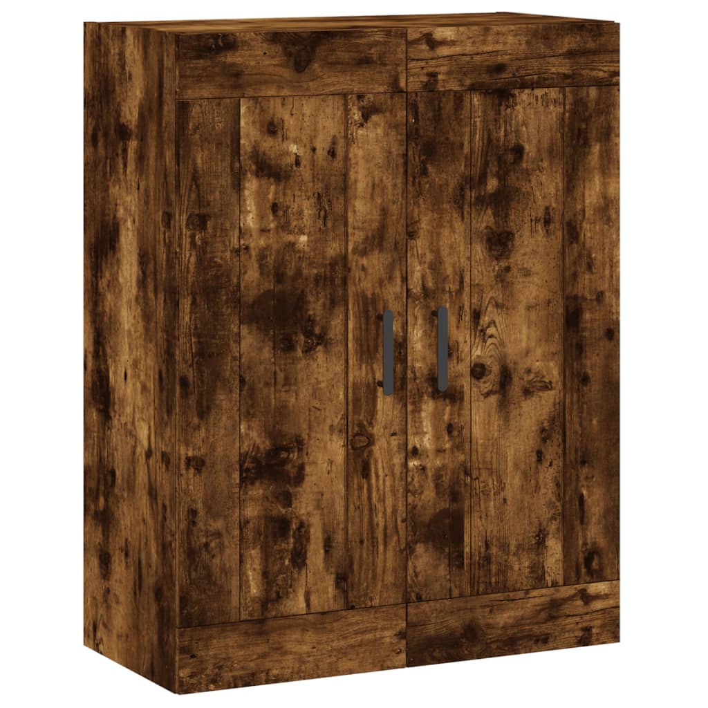 højskab 69,5x34x180 cm konstrueret træ røget egetræsfarve