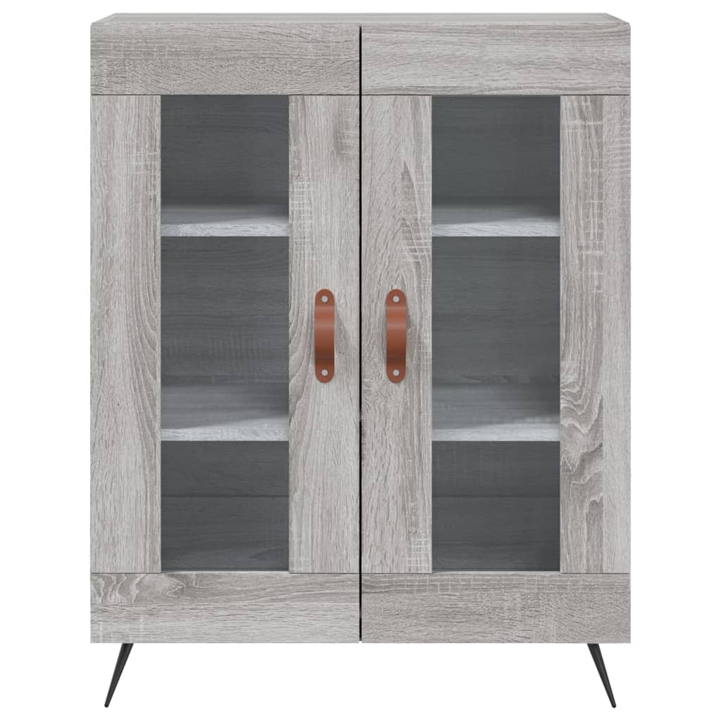 højskab 69,5x34x180 cm konstrueret træ grå sonoma-eg