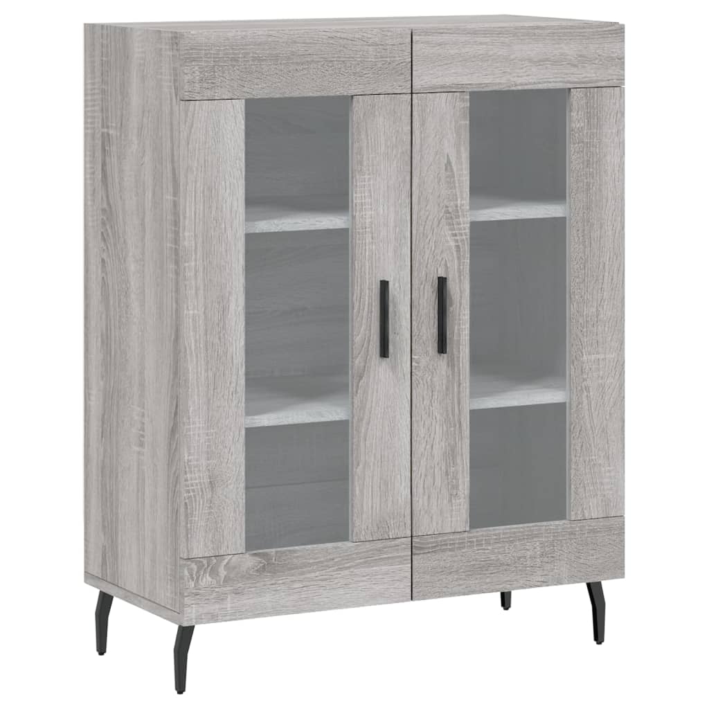 højskab 69,5x34x180 cm konstrueret træ grå sonoma-eg