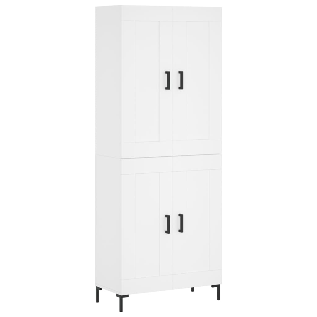 højskab 69,5x34x180 cm konstrueret træ hvid