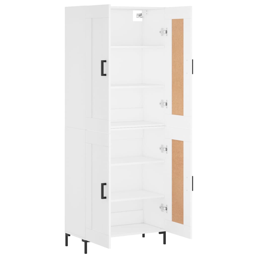 højskab 69,5x34x180 cm konstrueret træ hvid