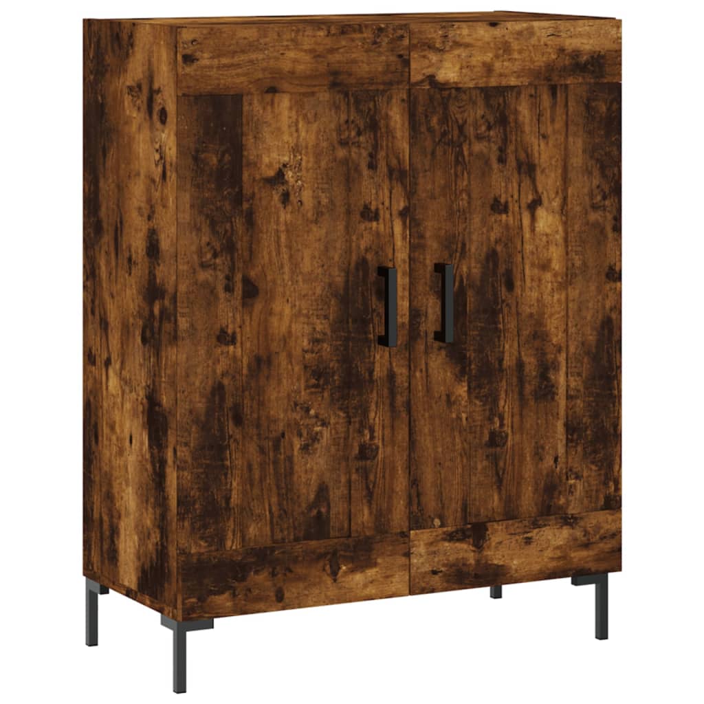 højskab 69,5x34x180 cm konstrueret træ røget egetræsfarve