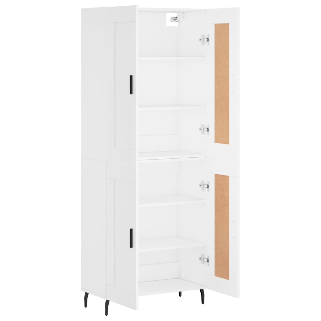 højskab 69,5x34x180 cm konstrueret træ hvid