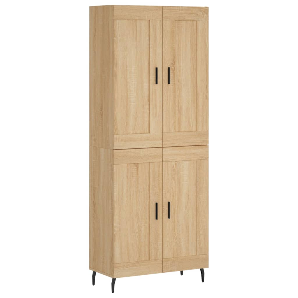 højskab 69,5x34x180 cm konstrueret træ sonoma-eg