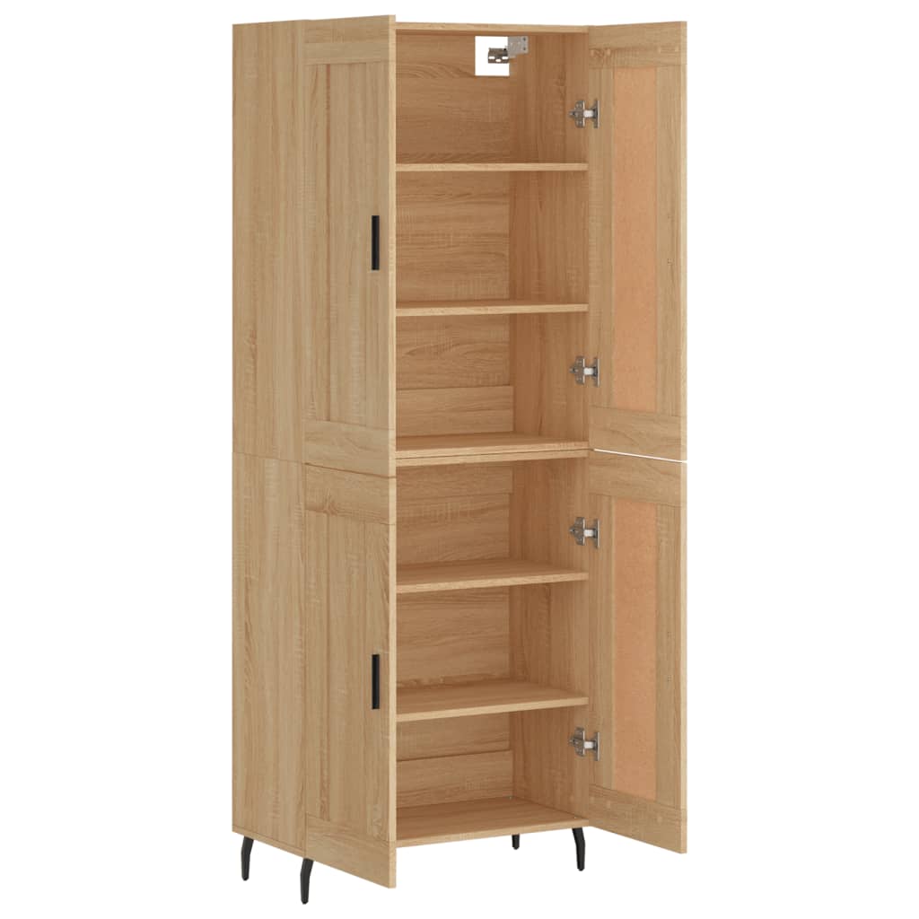 højskab 69,5x34x180 cm konstrueret træ sonoma-eg