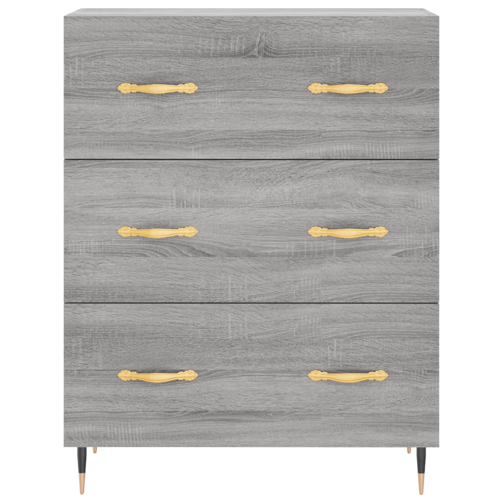 højskab 69,5x34x180 cm konstrueret træ grå sonoma-eg