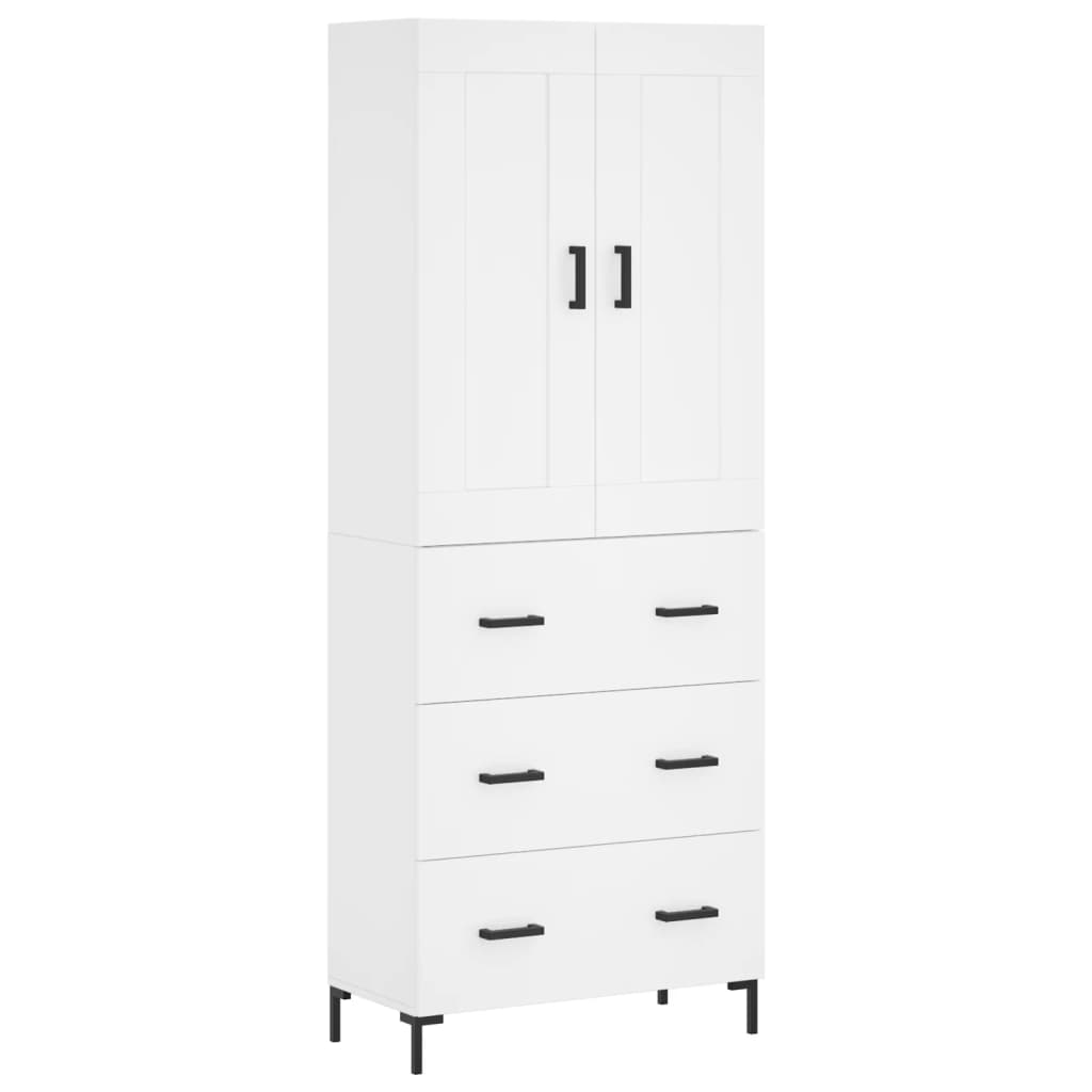 højskab 69,5x34x180 cm konstrueret træ hvid
