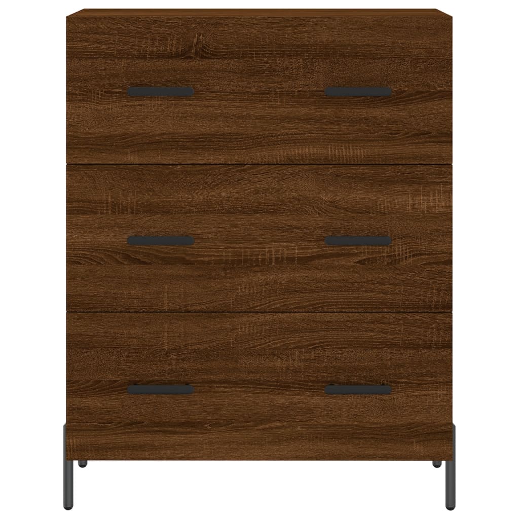 højskab 69,5x34x180 cm konstrueret træ brun egetræsfarve