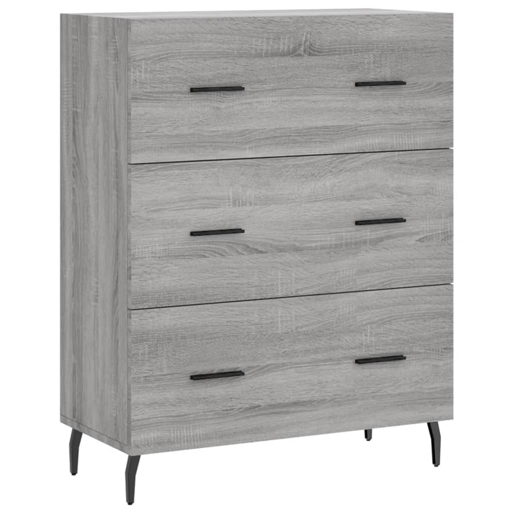 højskab 69,5x34x180 cm konstrueret træ grå sonoma-eg