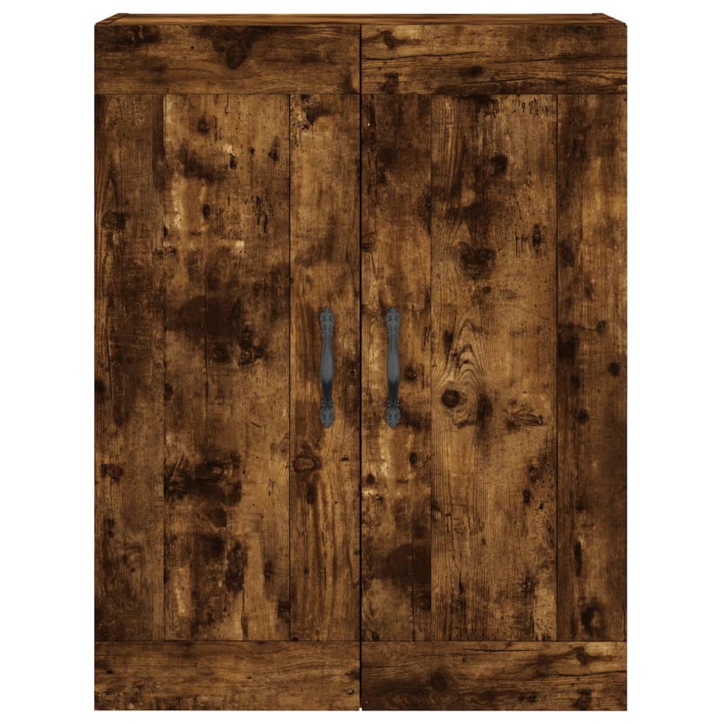 højskab 69,5x34x180 cm konstrueret træ røget egetræsfarve