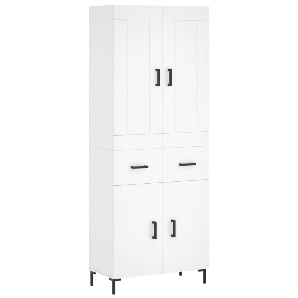 højskab 69,5x34x180 cm konstrueret træ hvid