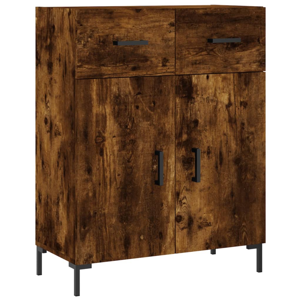 højskab 69,5x34x180 cm konstrueret træ røget egetræsfarve