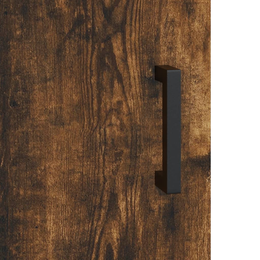 højskab 69,5x34x180 cm konstrueret træ røget egetræsfarve
