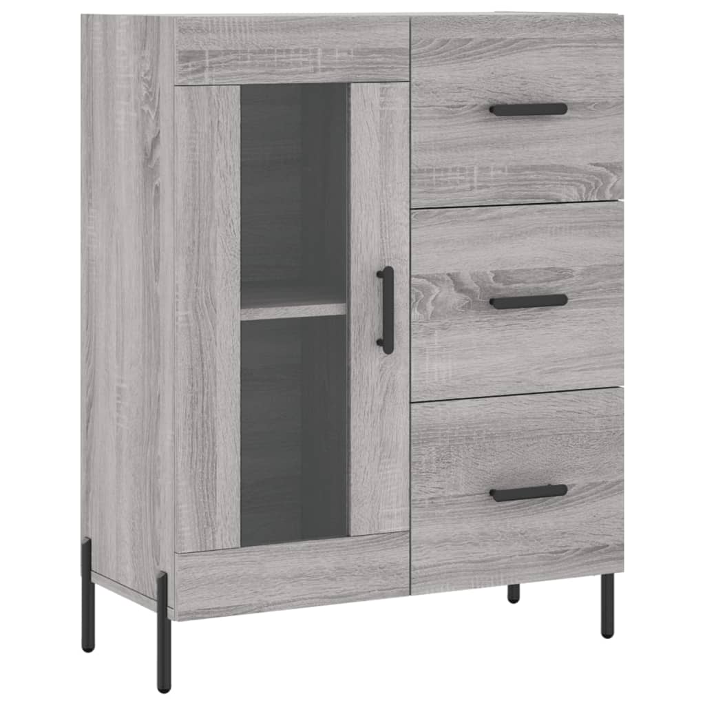 højskab 69,5x34x180 cm konstrueret træ grå sonoma-eg