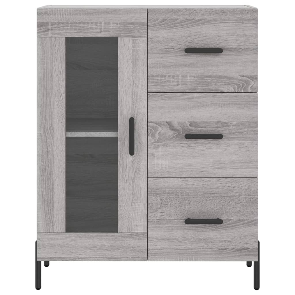 højskab 69,5x34x180 cm konstrueret træ grå sonoma-eg