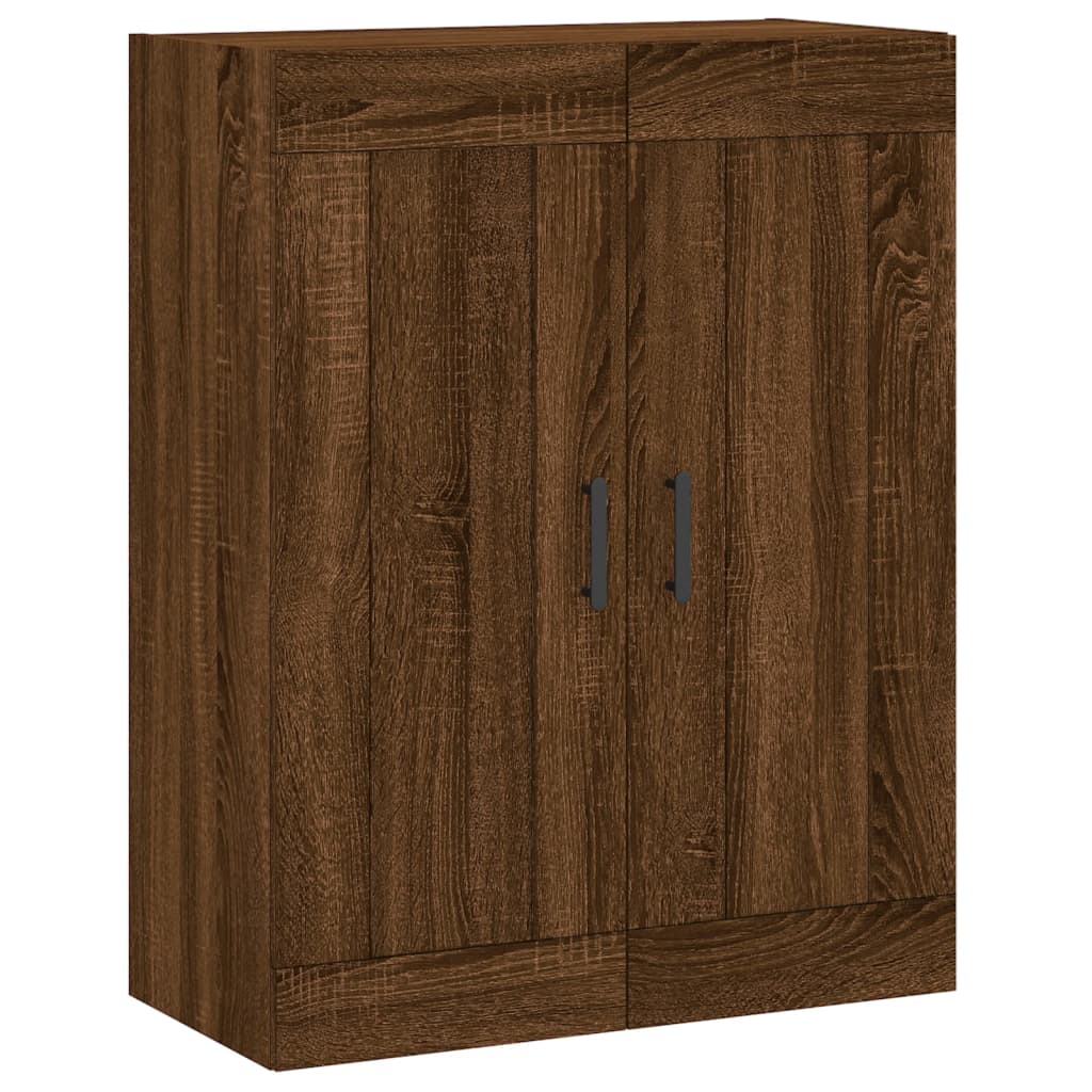 højskab 69,5x34x180 cm konstrueret træ brun egetræsfarve