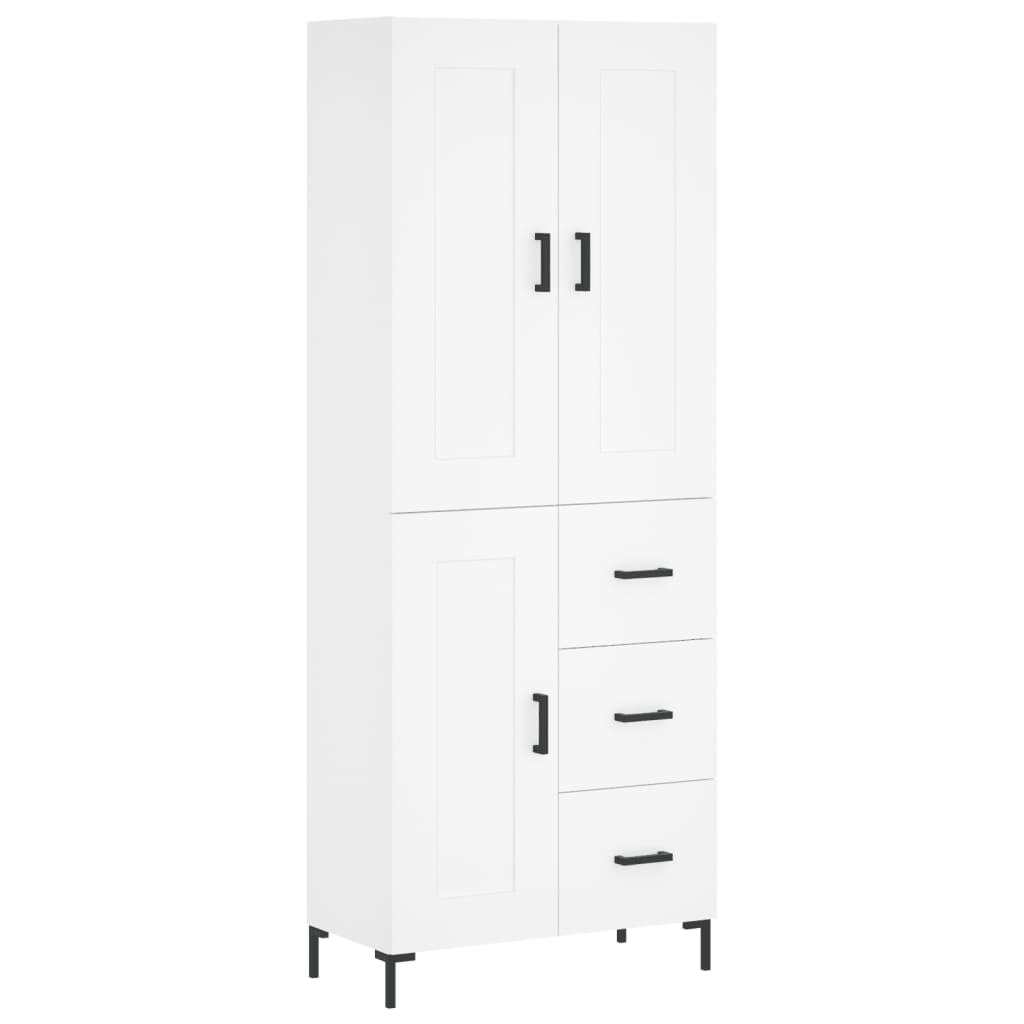 højskab 69,5x34x180 cm konstrueret træ hvid