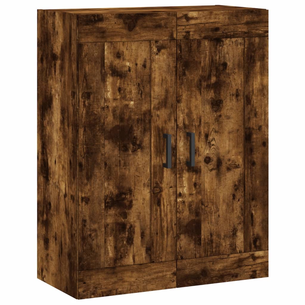 højskab 69,5x34x180 cm konstrueret træ røget egetræsfarve
