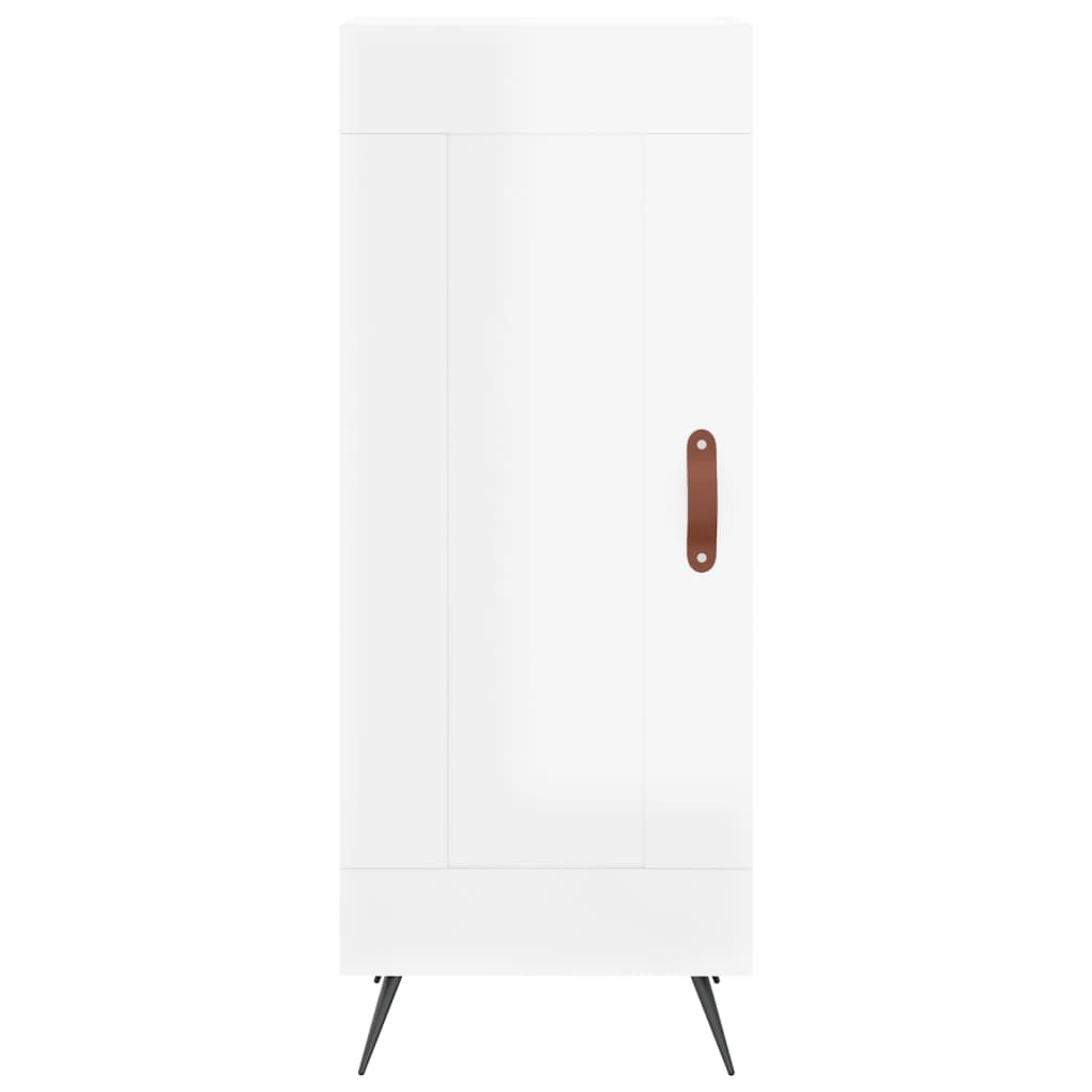 skab 34,5x34x180 cm konstrueret træ hvid højglans