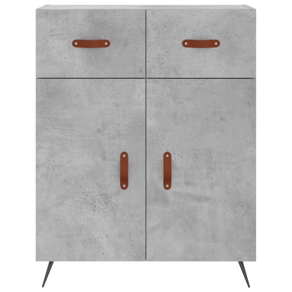 højskab 69,5x34x180 cm konstrueret træ betongrå