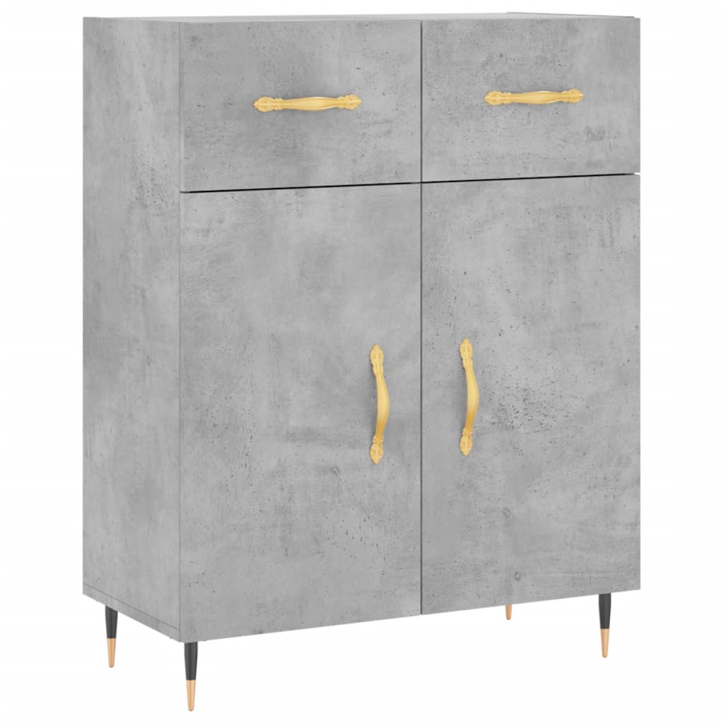 højskab 69,5x34x180 cm konstrueret træ betongrå