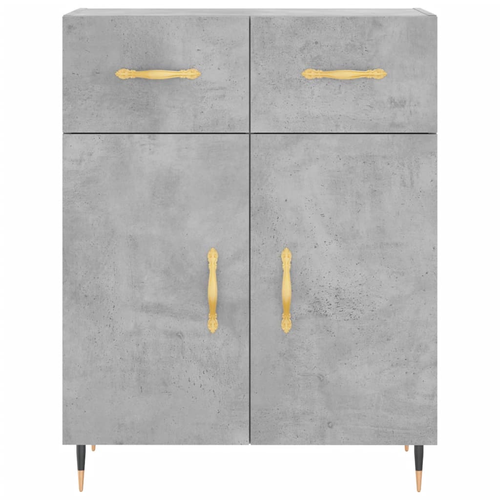 højskab 69,5x34x180 cm konstrueret træ betongrå