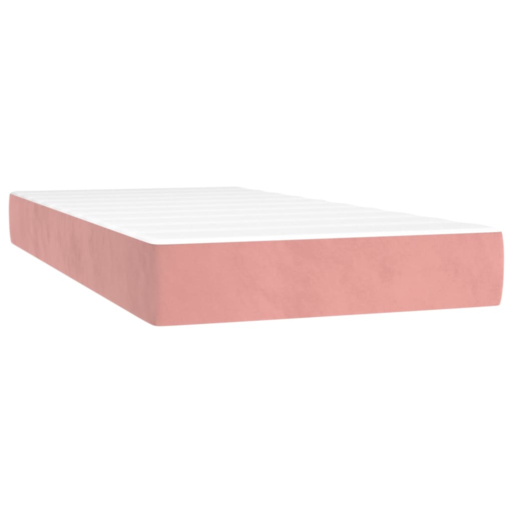kontinentalseng med madras 90x190 cm fløjl pink