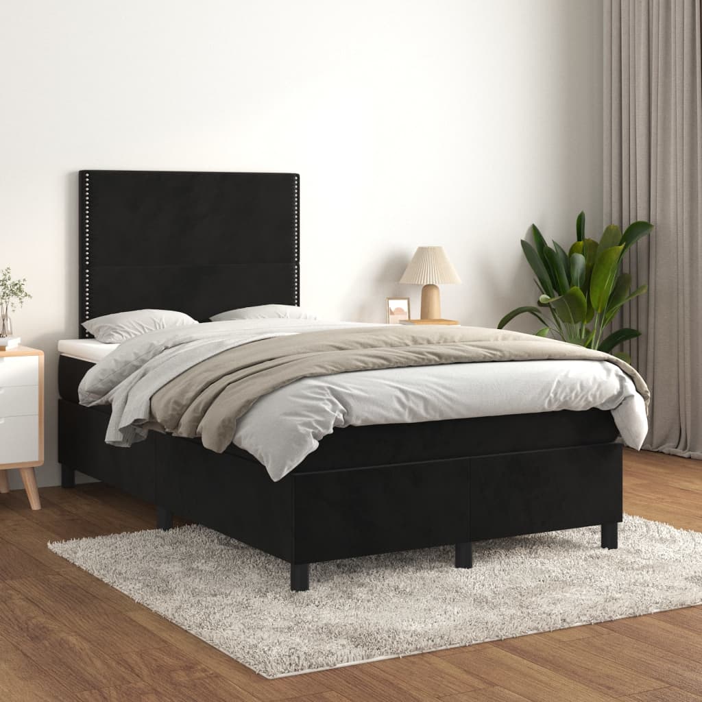 kontinentalseng 120x200 cm fløjl sort