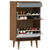 skoskab MOLDE 59,5x35x103 cm massivt fyrretræ brun