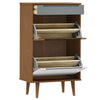 skoskab MOLDE 59,5x35x103 cm massivt fyrretræ brun