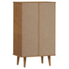 skoskab MOLDE 59,5x35x103 cm massivt fyrretræ brun