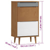 skoskab MOLDE 59,5x35x103 cm massivt fyrretræ brun
