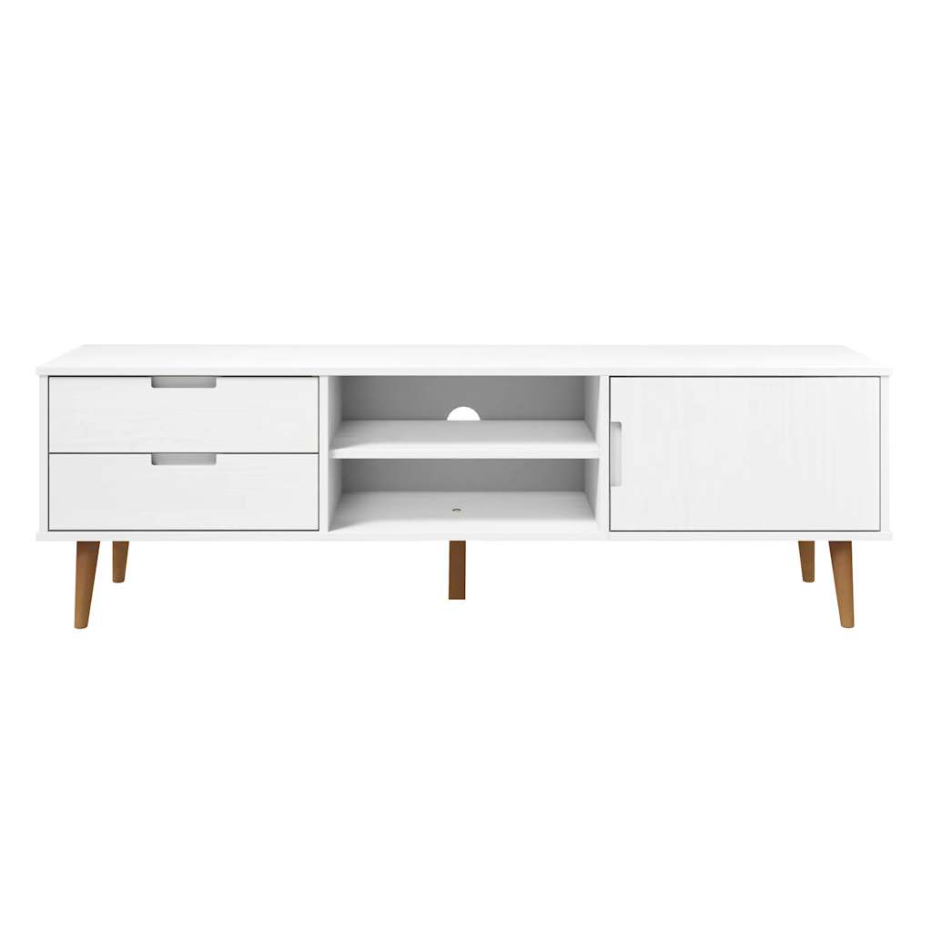 tv-skab MOLDE 158x40x49 cm massivt fyrretræ hvid