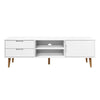 tv-skab MOLDE 158x40x49 cm massivt fyrretræ hvid