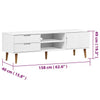 tv-skab MOLDE 158x40x49 cm massivt fyrretræ hvid