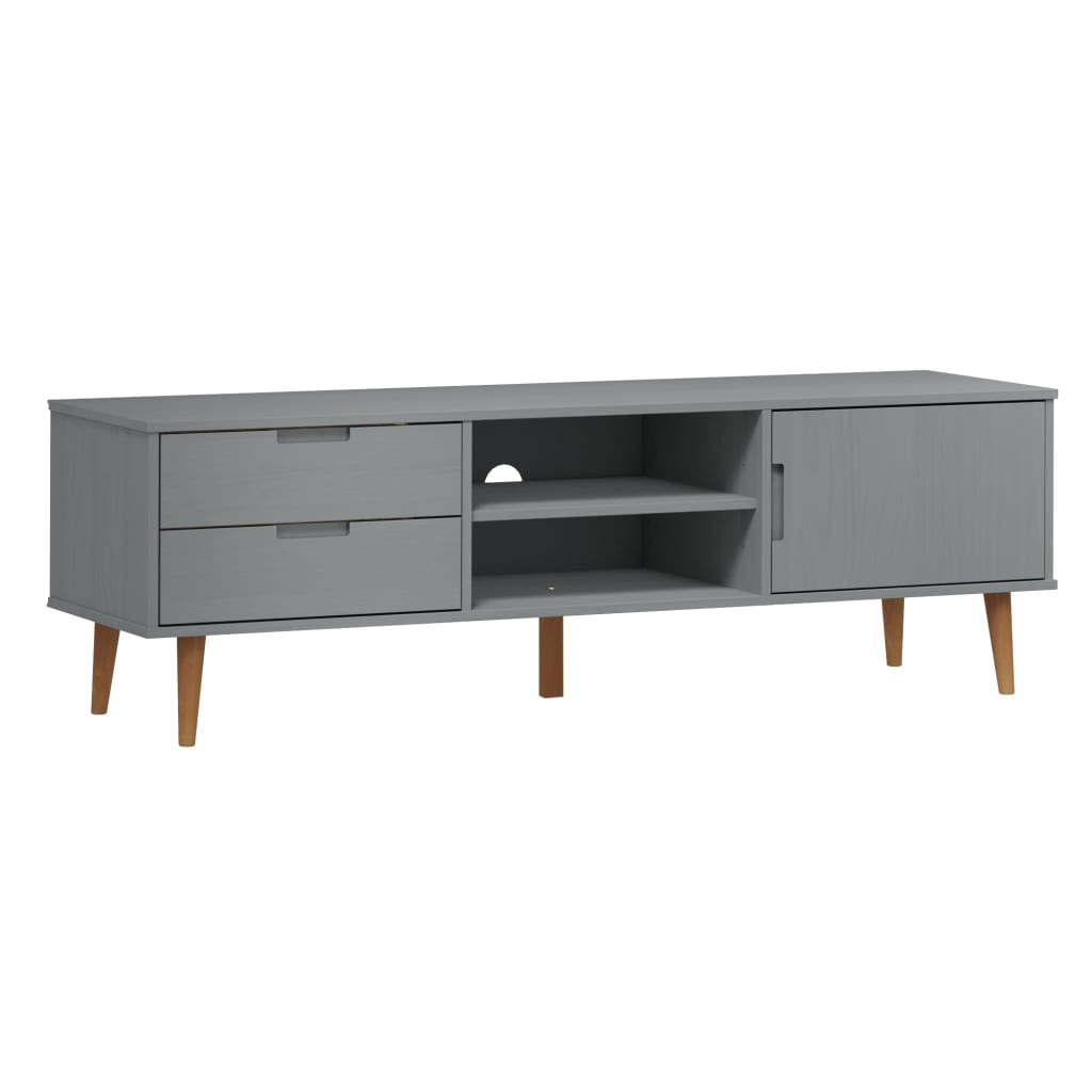 tv-skab MOLDE 158x40x49 cm massivt fyrretræ grå