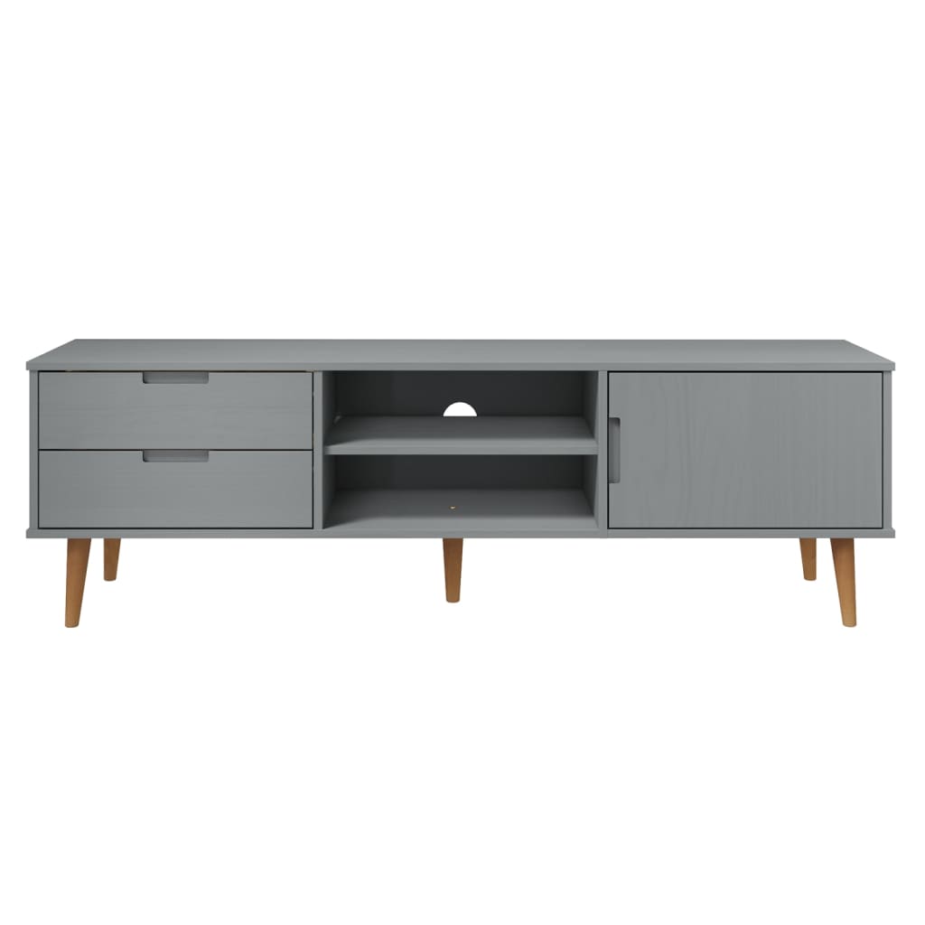 tv-skab MOLDE 158x40x49 cm massivt fyrretræ grå