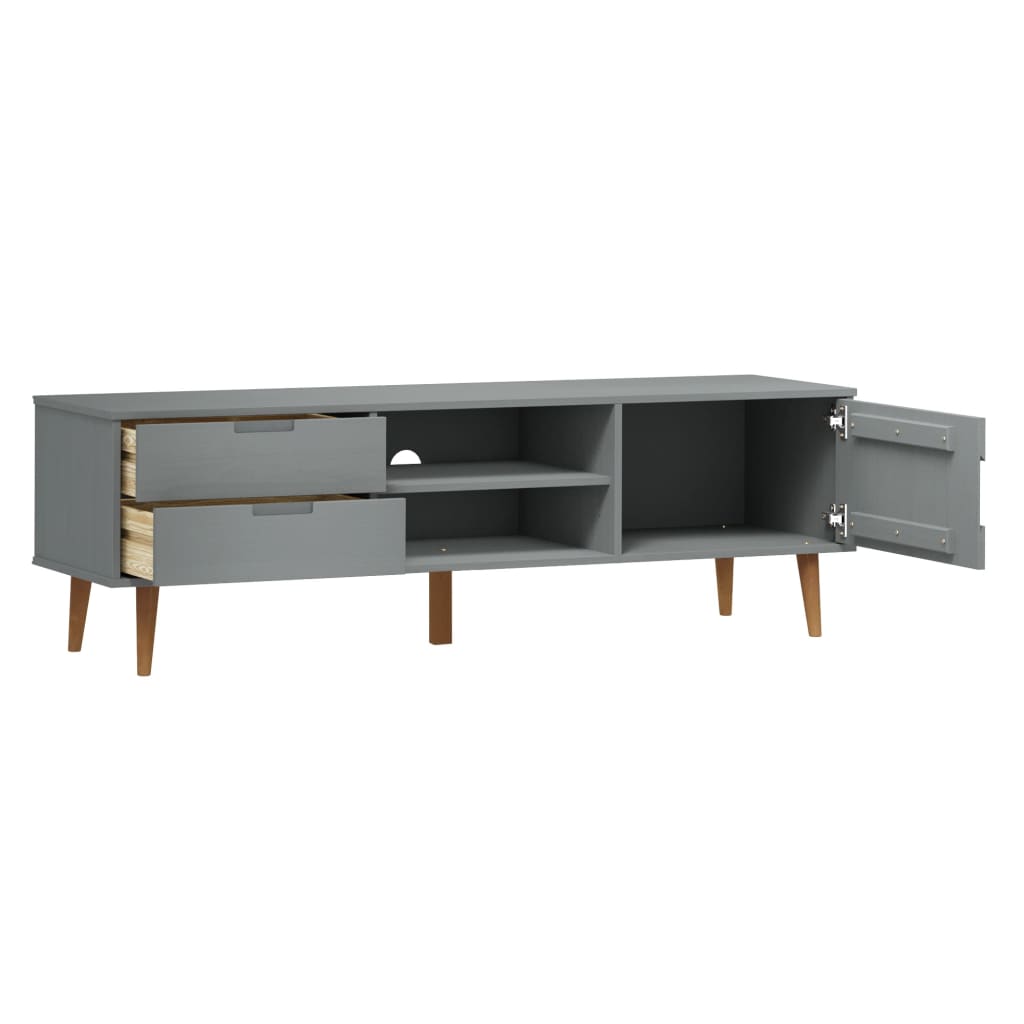tv-skab MOLDE 158x40x49 cm massivt fyrretræ grå