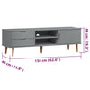 tv-skab MOLDE 158x40x49 cm massivt fyrretræ grå
