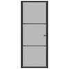 dør 83x201,5 cm mat glas og aluminium sort