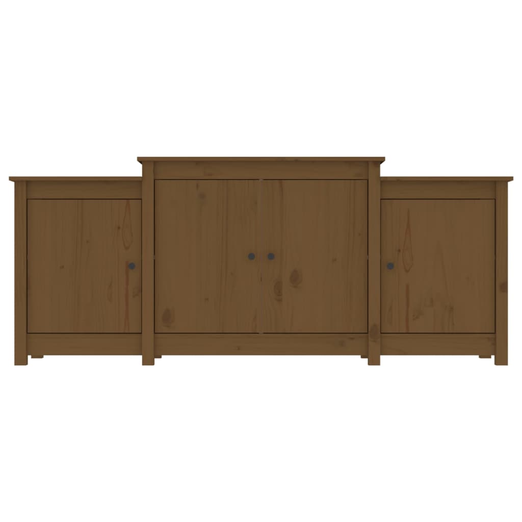 skænk 164x37x68 cm massivt fyrretræ gyldenbrun