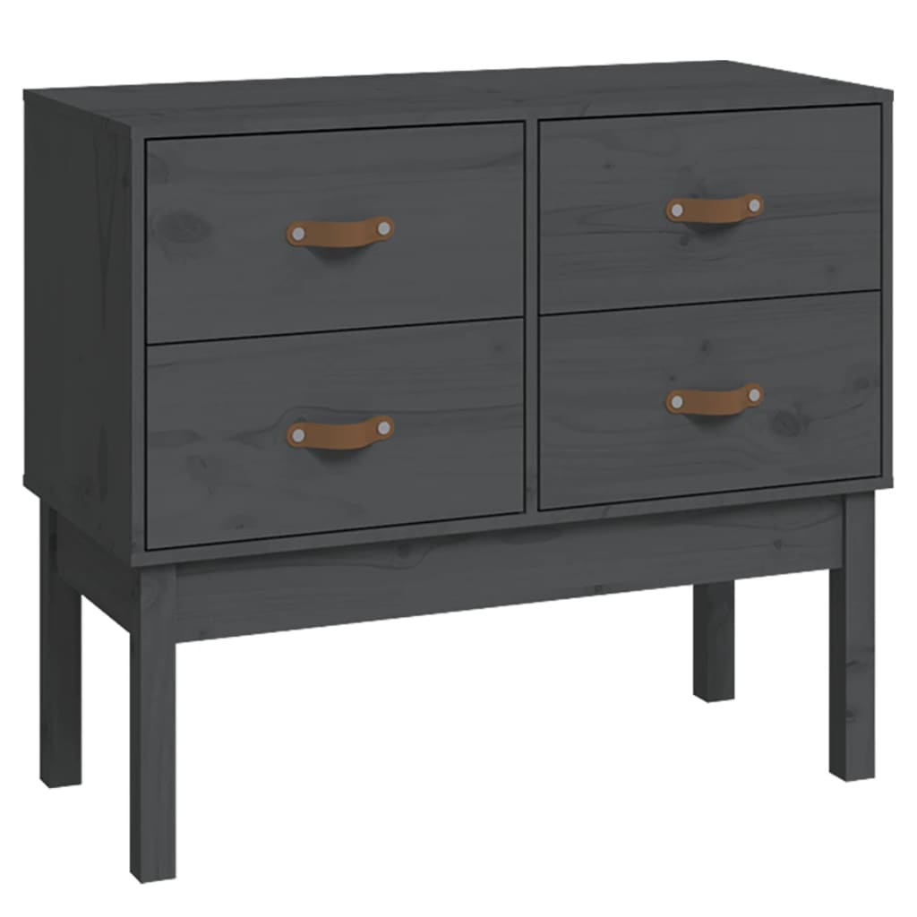 konsolskab 90x40x78 cm massivt fyrretræ grå