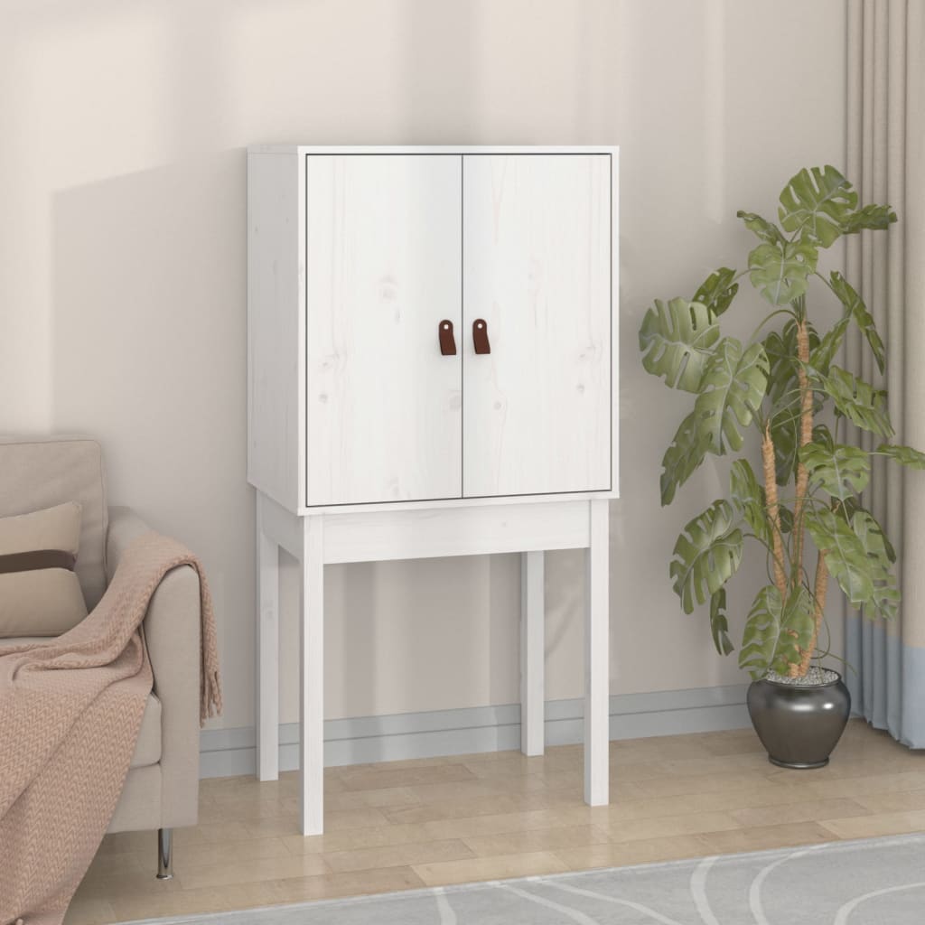højskab 60x40x120 cm massivt fyrretræ hvid