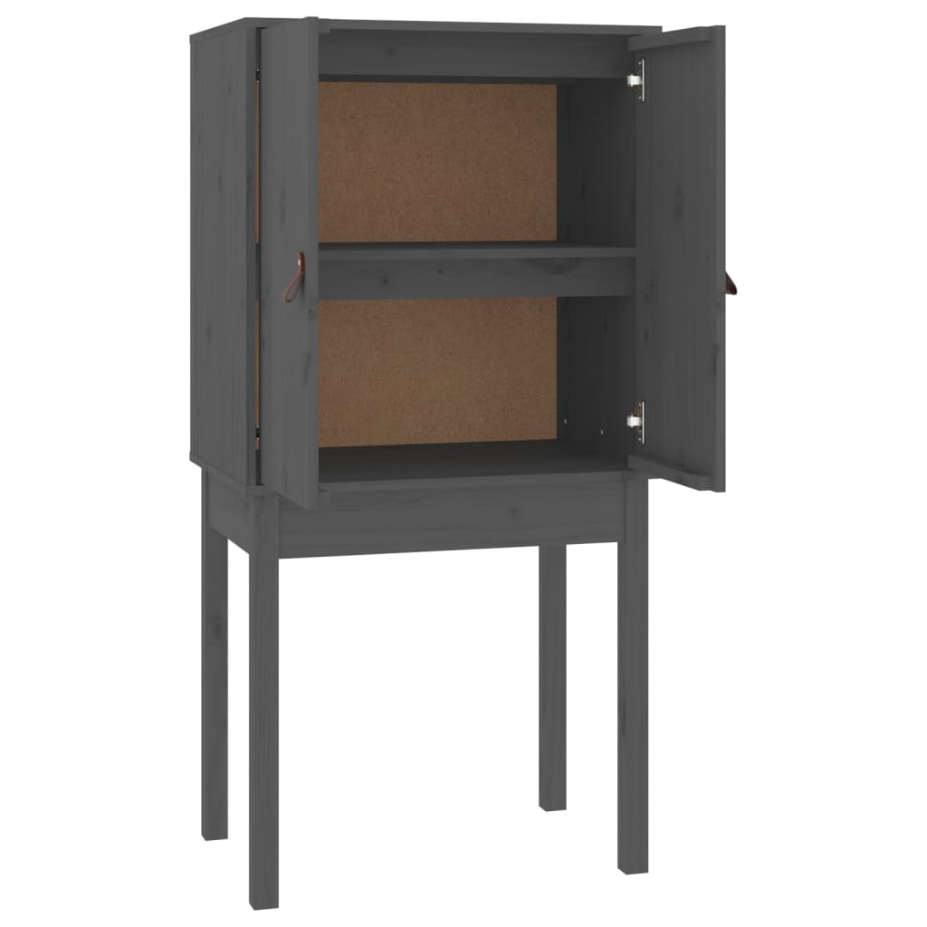 højskab 60x40x120 cm massivt fyrretræ grå