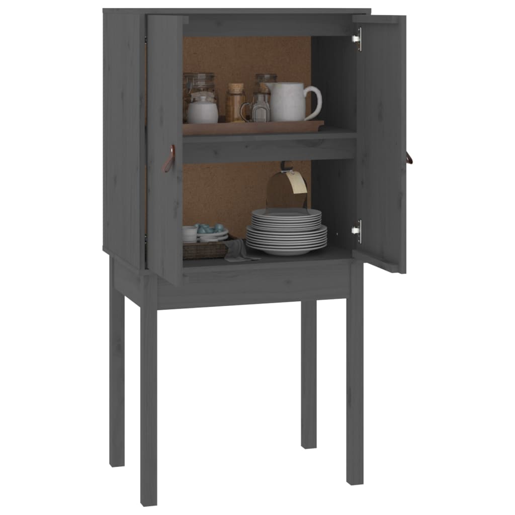 højskab 60x40x120 cm massivt fyrretræ grå