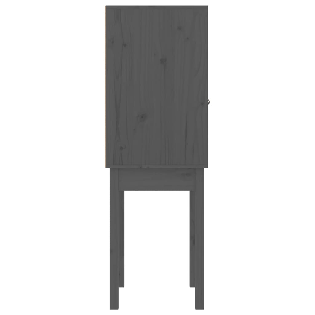 højskab 60x40x120 cm massivt fyrretræ grå