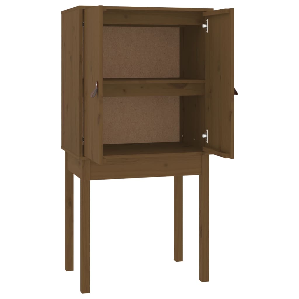 højskab 60x40x120 cm massivt fyrretræ gyldenbrun
